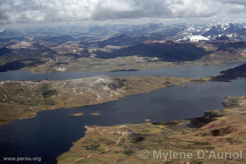Vue aérienne du Lac Junín