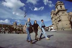 Touriste sur la Place d'Armes, Cuzco