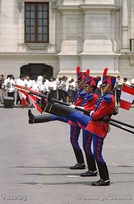 Hussards de Junn, Palais du Gouvernement, Lima