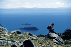 Touriste au Lac Titicaca